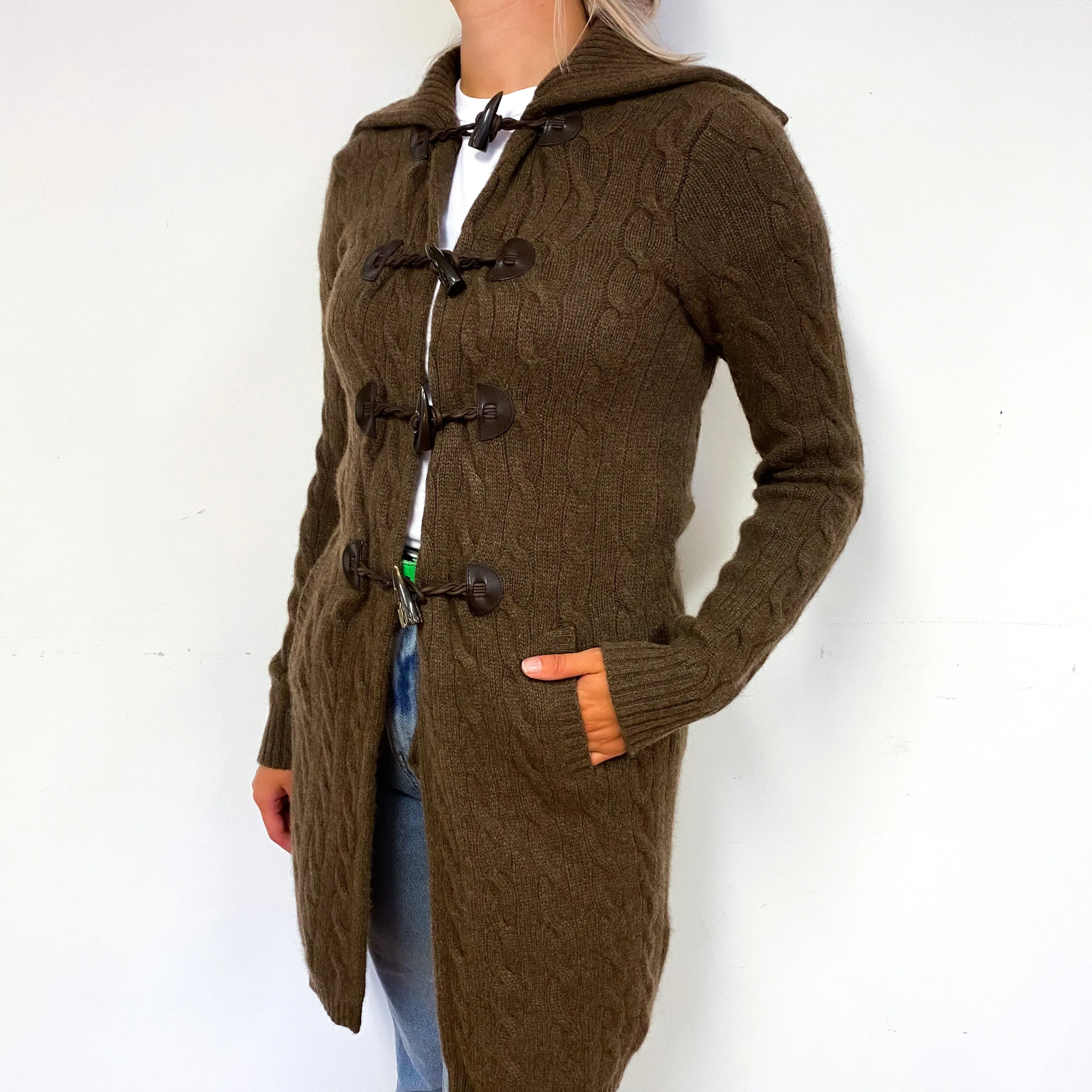 Ralph Lauren Chocolate Brown Cashmere Cardigan Small