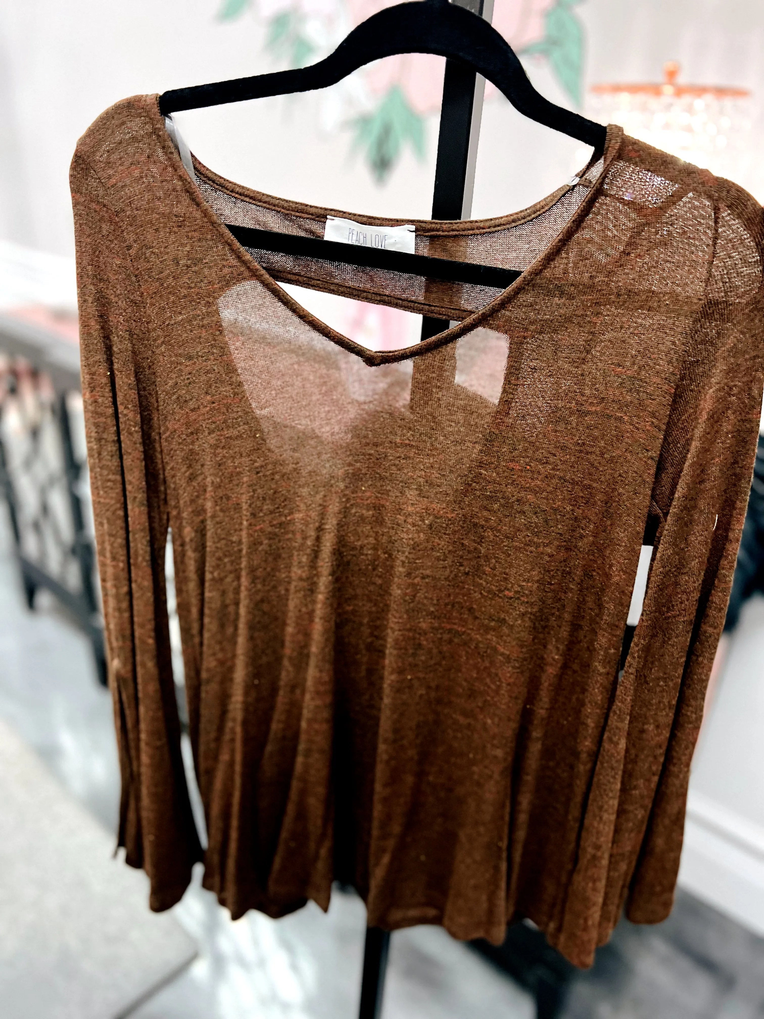 RED/GREEN KNIT TOP