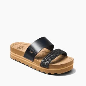 Reef Women's Cushion Bounce Vista Hi Sandals- Black Braid