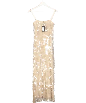 River Island Cream Strappy Sequin Slip Dress UK 6