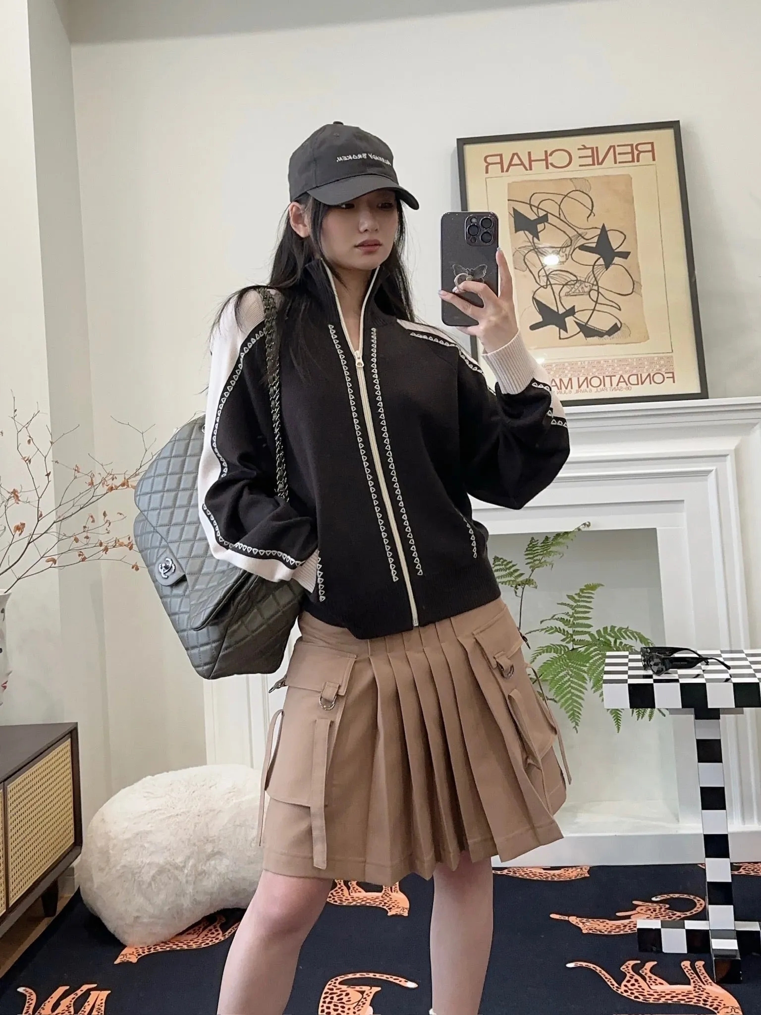 ROKH EMBROIDERED KNITTED TRACK JACKET