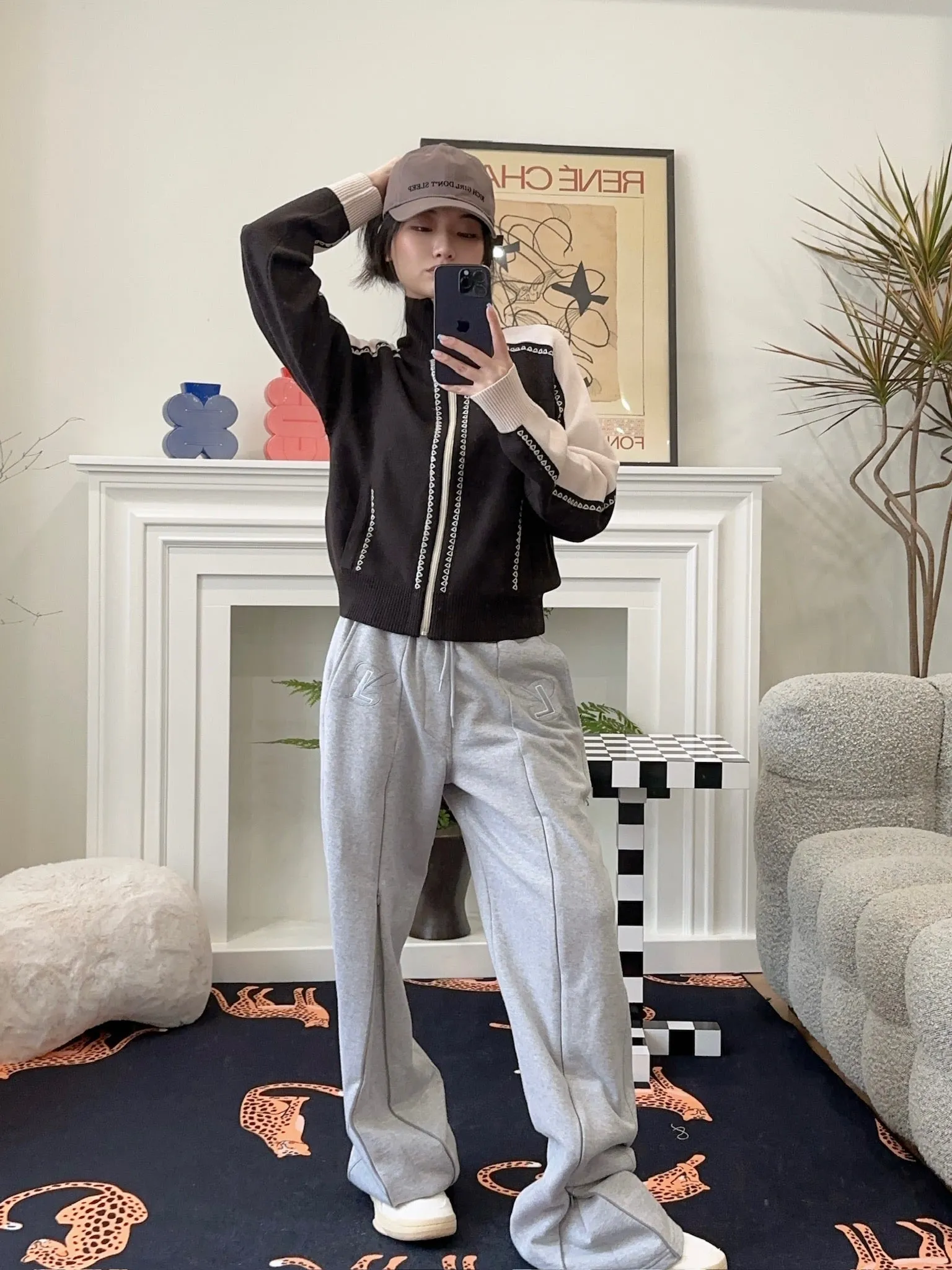 ROKH EMBROIDERED KNITTED TRACK JACKET