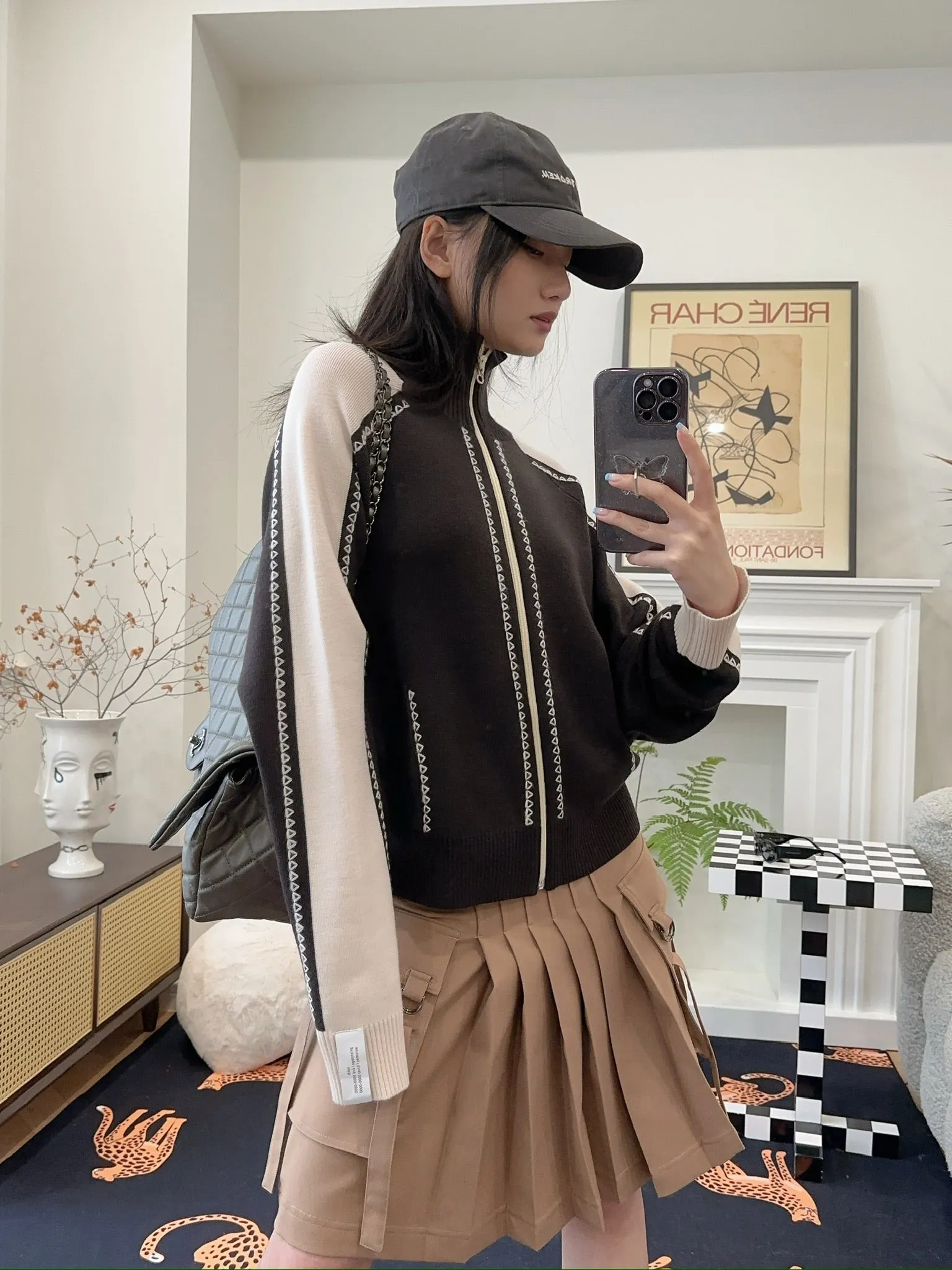 ROKH EMBROIDERED KNITTED TRACK JACKET