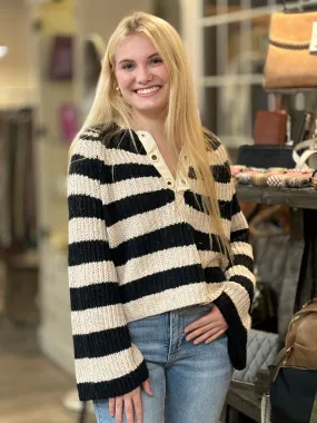 Sara Striped Bell Sleeve Top