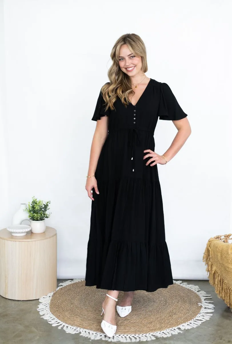 Selma Maxi Dress: Black