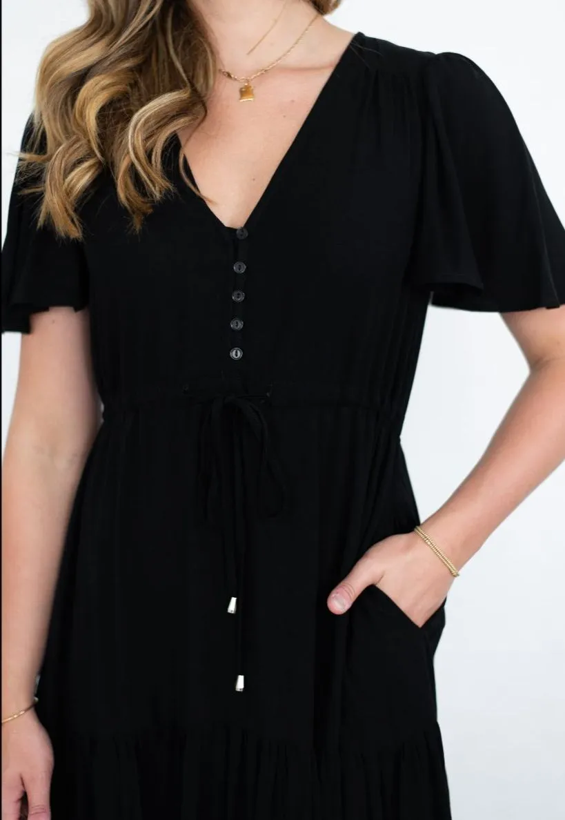Selma Maxi Dress: Black