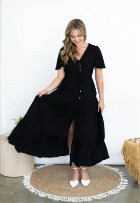 Selma Maxi Dress: Black