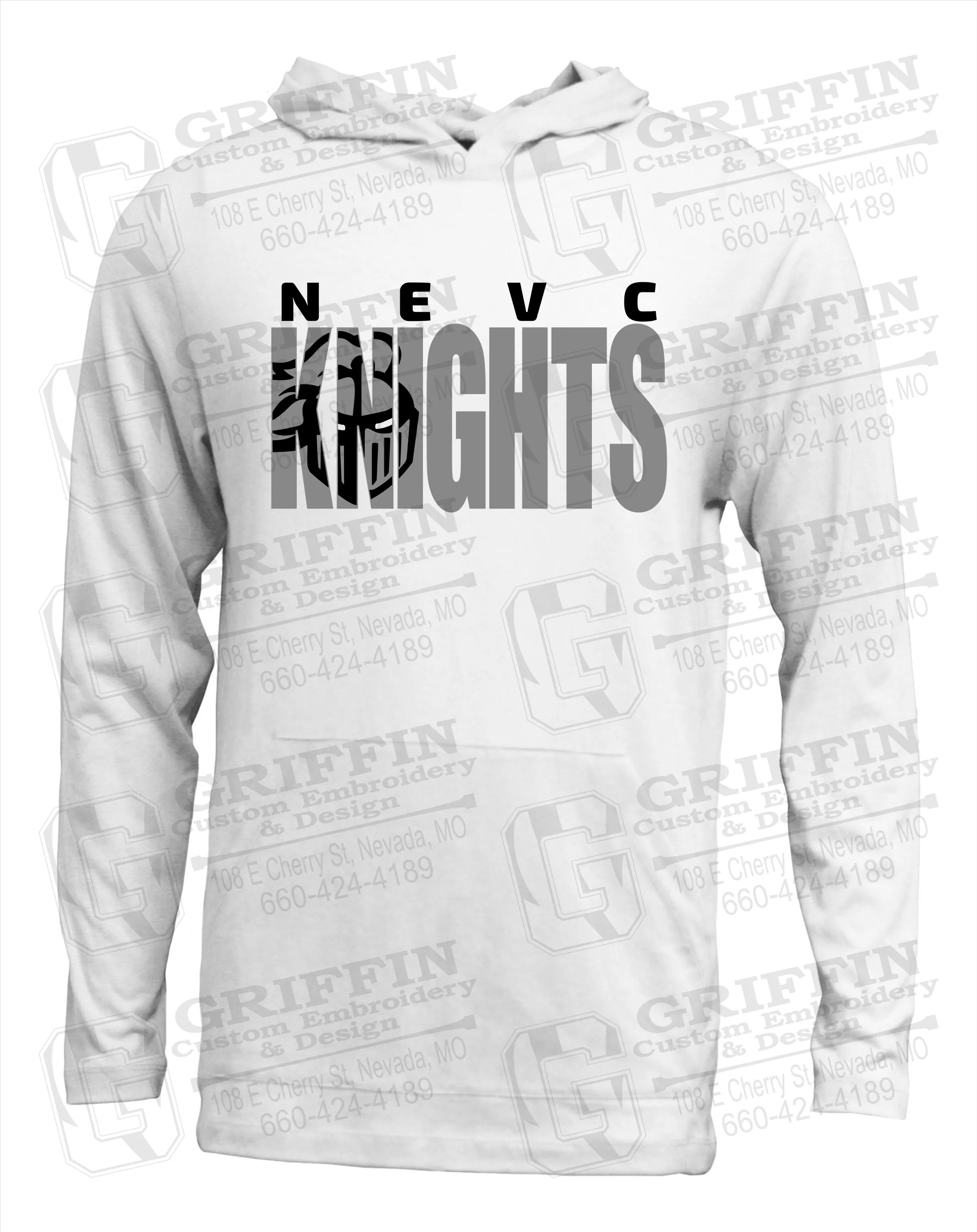 Soft-Tek T-Shirt Hoodie - NEVC Knights 23-B