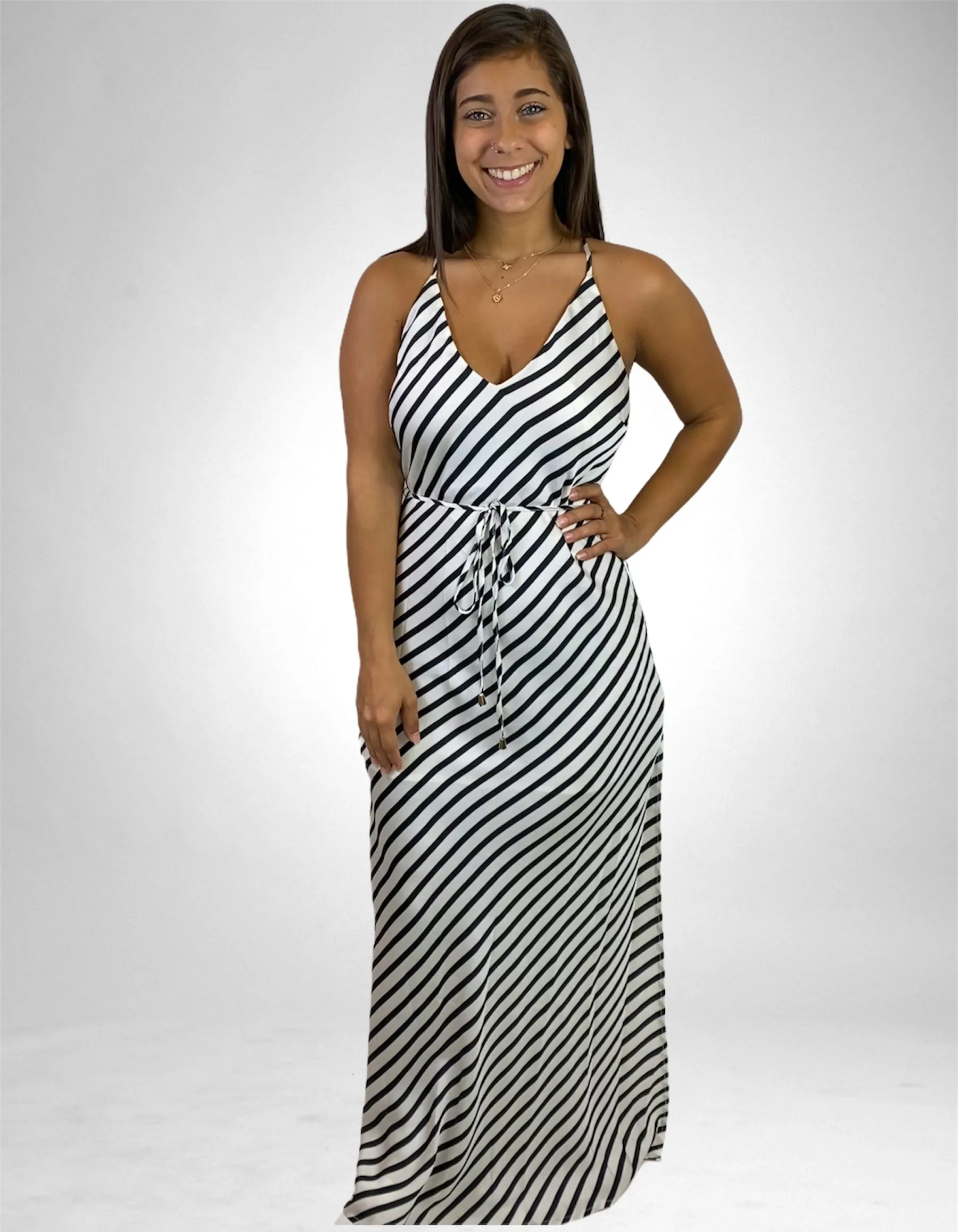 Striped Maxi Slip Dress