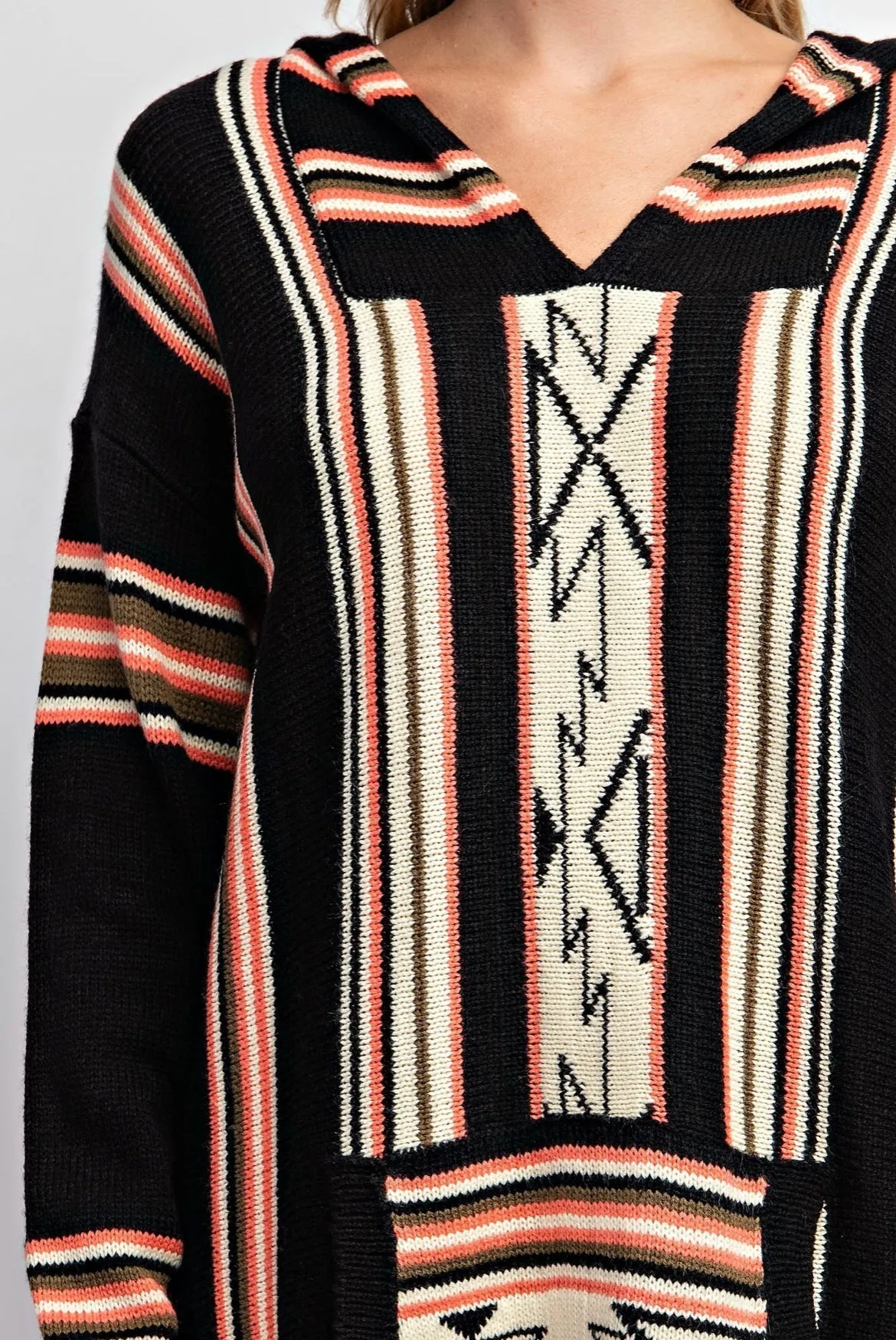 The Apache Junction Black Aztec Sweater Dress S-L