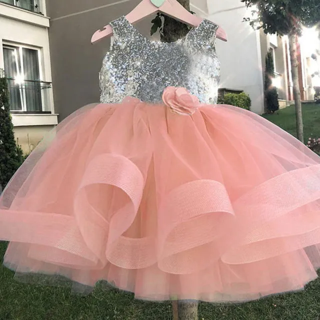 Toddler Bling Bling Sequins Pageant Birthday Party Dresses