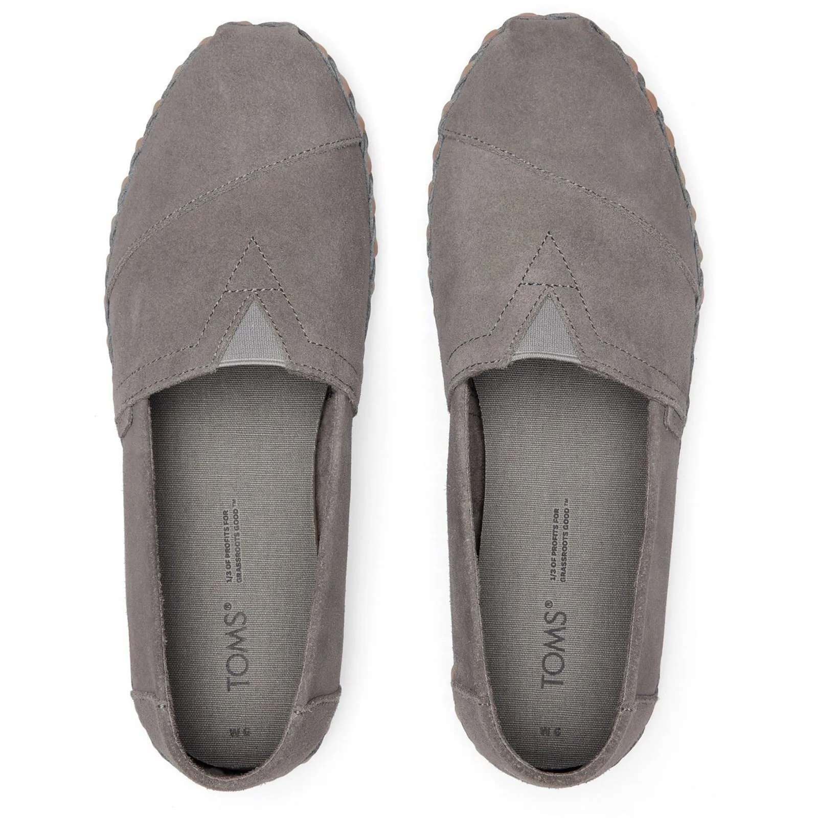 TOMS Alpargata Leather Wrap Grey 100% Cow Leather Female Slip On Ladies Shoes