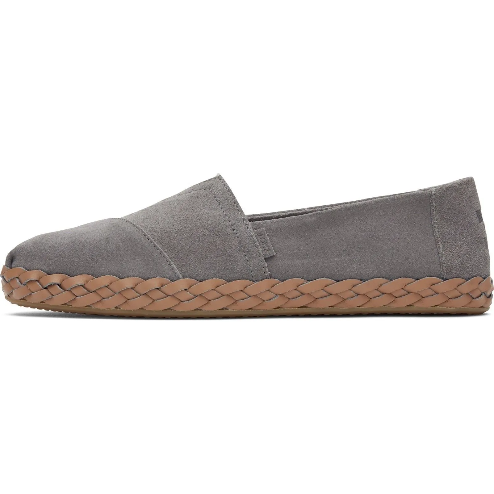 TOMS Alpargata Leather Wrap Grey 100% Cow Leather Female Slip On Ladies Shoes