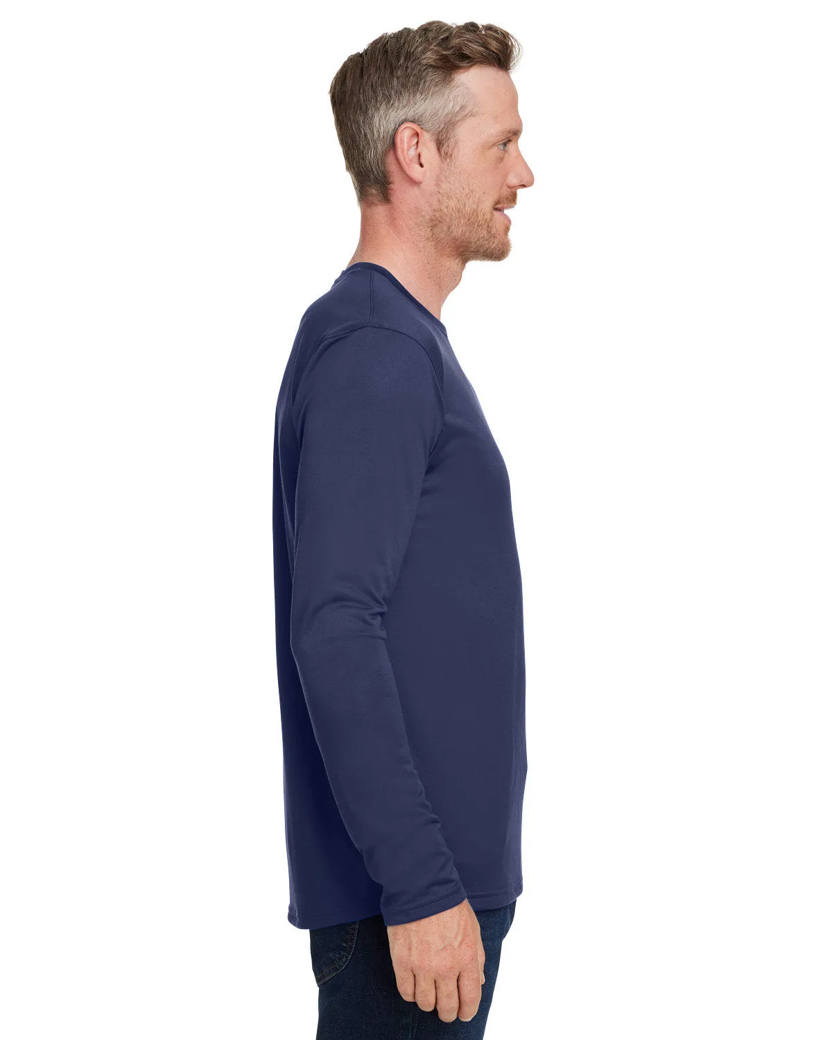 Under Armour Men's Tech Long-Sleeve Customized T-Shirts, Navy