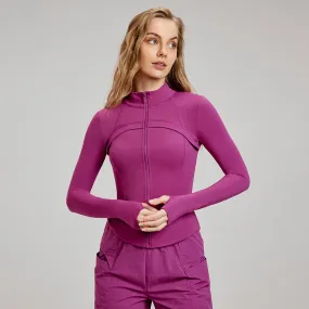 VeluxeFit Slim Velvet Yoga Jacket – High-End Pilates & Fitness