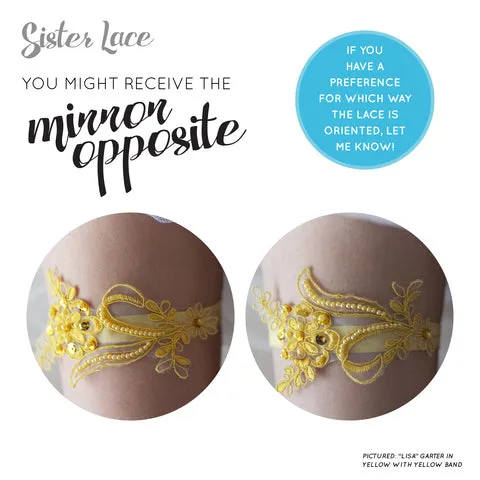 Yellow Non-Slip Wedding Garter - The Lisa