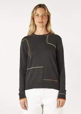 Zaket & Plover Handwork Curve Jumper  -  Cinder